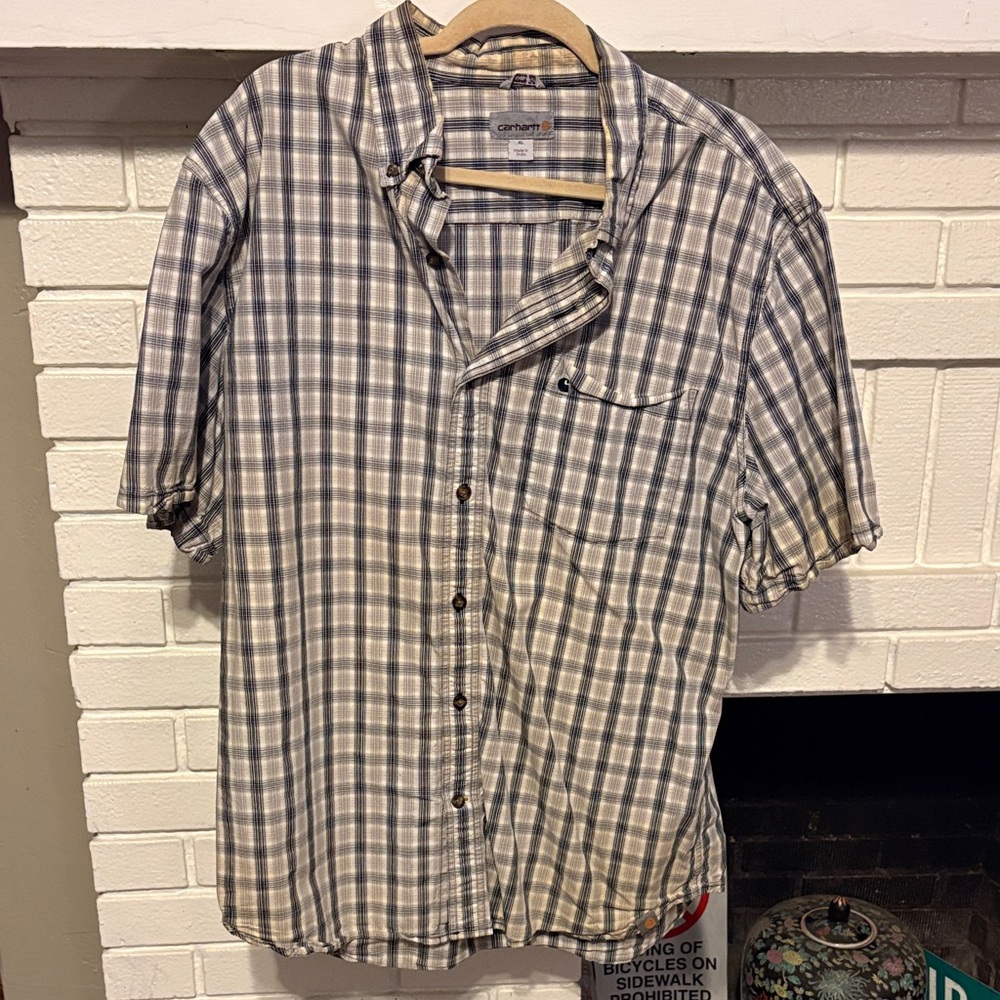 Carhartt Men's Black and White Checkered Shirt